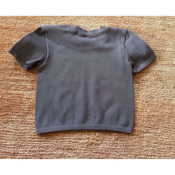 Zara Cropped Ribbed Tee For Girls Size XS - Picture 3 of 5